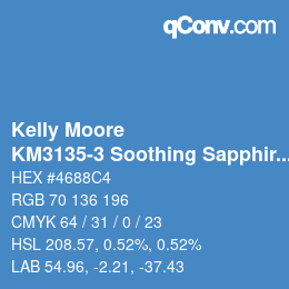 Color code: Kelly Moore - KM3135-3 Soothing Sapphire | qconv.com