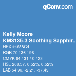 カラーコード: Kelly Moore - KM3135-3 Soothing Sapphire | qconv.com