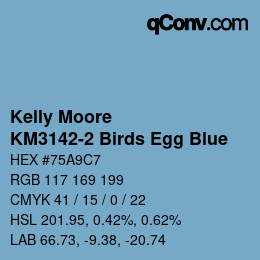 Code couleur: Kelly Moore - KM3142-2 Birds Egg Blue | qconv.com