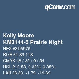 Color code: Kelly Moore - KM3144-5 Prairie Night | qconv.com