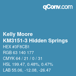 Color code: Kelly Moore - KM3151-3 Hidden Springs | qconv.com