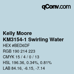 Color code: Kelly Moore - KM3154-1 Swirling Water | qconv.com