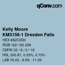 Color code: Kelly Moore - KM3156-1 Dresden Falls | qconv.com