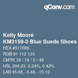 Código de color: Kelly Moore - KM3159-3 Blue Suede Shoes | qconv.com