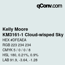 Farbcode: Kelly Moore - KM3161-1 Cloud-wisped Sky | qconv.com