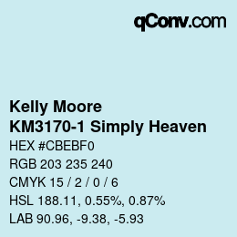 Código de color: Kelly Moore - KM3170-1 Simply Heaven | qconv.com