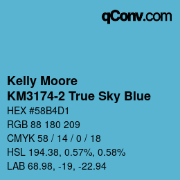 Farbcode: Kelly Moore - KM3174-2 True Sky Blue | qconv.com