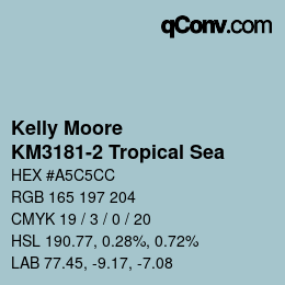 カラーコード: Kelly Moore - KM3181-2 Tropical Sea | qconv.com