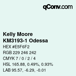 カラーコード: Kelly Moore - KM3193-1 Odessa | qconv.com