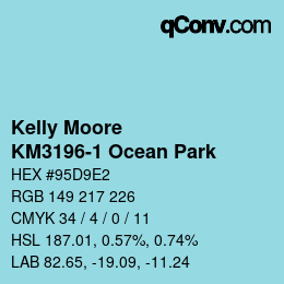 Color code: Kelly Moore - KM3196-1 Ocean Park | qconv.com
