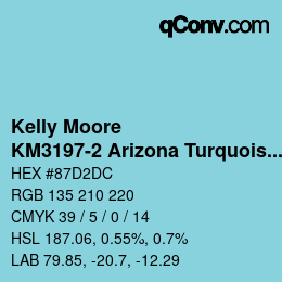 Código de color: Kelly Moore - KM3197-2 Arizona Turquoise | qconv.com