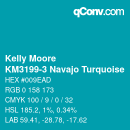 カラーコード: Kelly Moore - KM3199-3 Navajo Turquoise | qconv.com