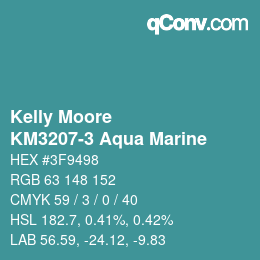 Color code: Kelly Moore - KM3207-3 Aqua Marine | qconv.com