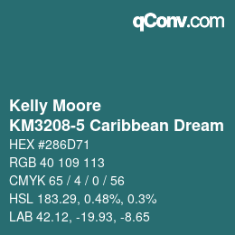 Color code: Kelly Moore - KM3208-5 Caribbean Dream | qconv.com