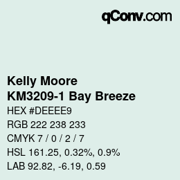 カラーコード: Kelly Moore - KM3209-1 Bay Breeze | qconv.com