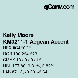 Color code: Kelly Moore - KM3211-1 Aegean Accent | qconv.com