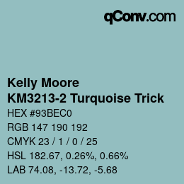 Color code: Kelly Moore - KM3213-2 Turquoise Trick | qconv.com