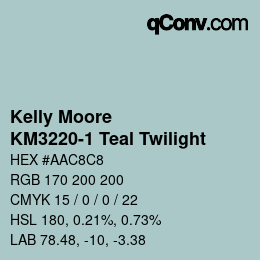 Color code: Kelly Moore - KM3220-1 Teal Twilight | qconv.com