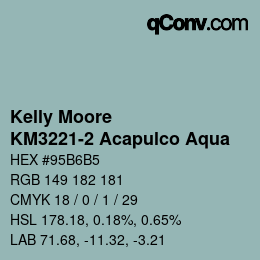 カラーコード: Kelly Moore - KM3221-2 Acapulco Aqua | qconv.com