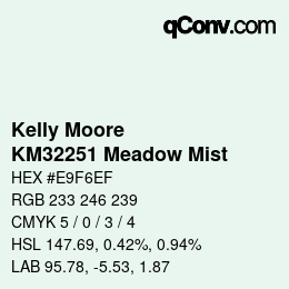 カラーコード: Kelly Moore - KM32251 Meadow Mist | qconv.com