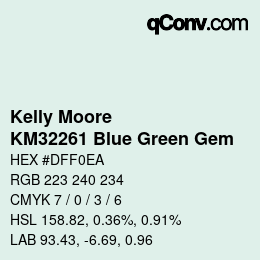 Código de color: Kelly Moore - KM32261 Blue Green Gem | qconv.com