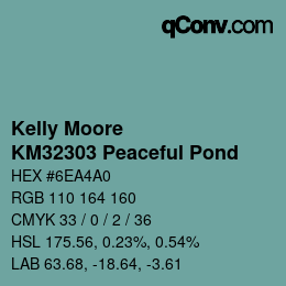 Color code: Kelly Moore - KM32303 Peaceful Pond | qconv.com