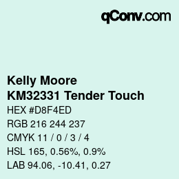 Color code: Kelly Moore - KM32331 Tender Touch | qconv.com