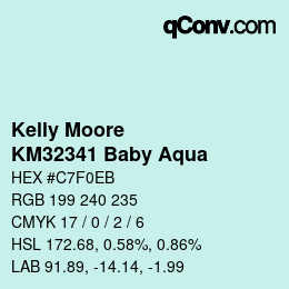 Color code: Kelly Moore - KM32341 Baby Aqua | qconv.com