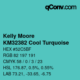 カラーコード: Kelly Moore - KM32382 Cool Turquoise | qconv.com