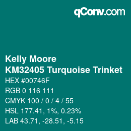 Color code: Kelly Moore - KM32405 Turquoise Trinket | qconv.com