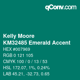 Código de color: Kelly Moore - KM32485 Emerald Accent | qconv.com
