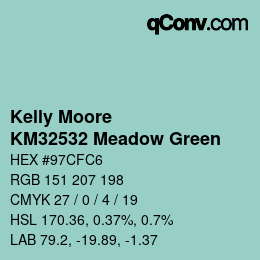 カラーコード: Kelly Moore - KM32532 Meadow Green | qconv.com