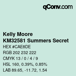 カラーコード: Kelly Moore - KM32581 Summers Secret | qconv.com