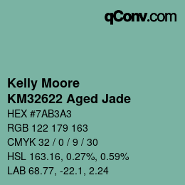 カラーコード: Kelly Moore - KM32622 Aged Jade | qconv.com