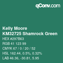 Color code: Kelly Moore - KM32725 Shamrock Green | qconv.com