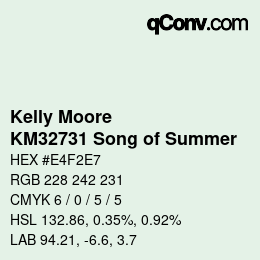 カラーコード: Kelly Moore - KM32731 Song of Summer | qconv.com