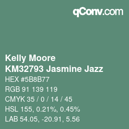 Color code: Kelly Moore - KM32793 Jasmine Jazz | qconv.com