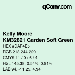 Code couleur: Kelly Moore - KM32821 Garden Soft Green | qconv.com