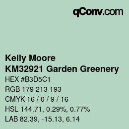 カラーコード: Kelly Moore - KM32921 Garden Greenery | qconv.com