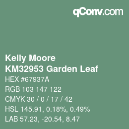 Color code: Kelly Moore - KM32953 Garden Leaf | qconv.com