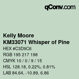 カラーコード: Kelly Moore - KM33071 Whisper of Pine | qconv.com