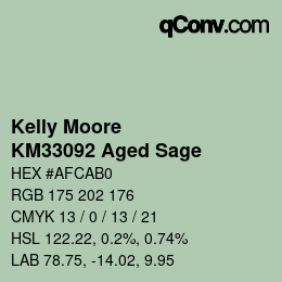 Color code: Kelly Moore - KM33092 Aged Sage | qconv.com