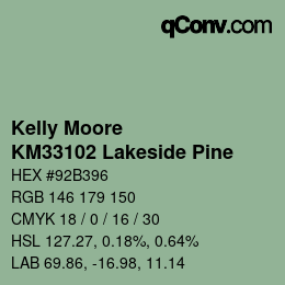 Color code: Kelly Moore - KM33102 Lakeside Pine | qconv.com