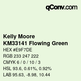 Código de color: Kelly Moore - KM33141 Flowing Green | qconv.com