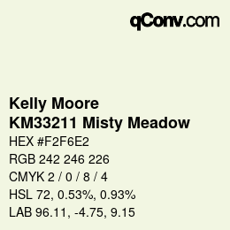 Código de color: Kelly Moore - KM33211 Misty Meadow | qconv.com