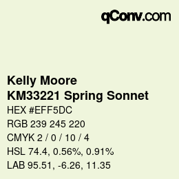 Código de color: Kelly Moore - KM33221 Spring Sonnet | qconv.com