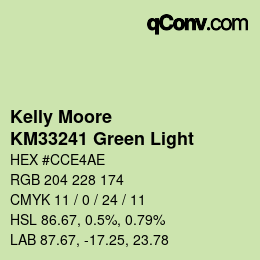 カラーコード: Kelly Moore - KM33241 Green Light | qconv.com