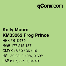 Color code: Kelly Moore - KM33262 Frog Prince | qconv.com