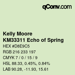 カラーコード: Kelly Moore - KM33311 Echo of Spring | qconv.com