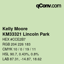 颜色代码: Kelly Moore - KM33321 Lincoln Park | qconv.com